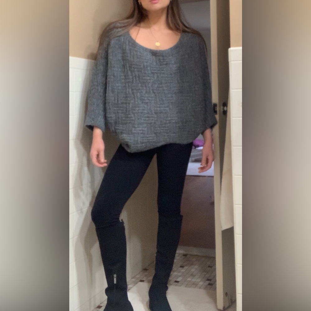 Zara asymmetric textured grey sweater - Picture 5 of 5